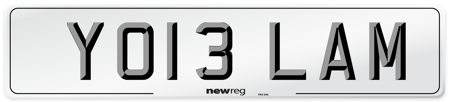 YO13 LAM Number Plate from New Reg